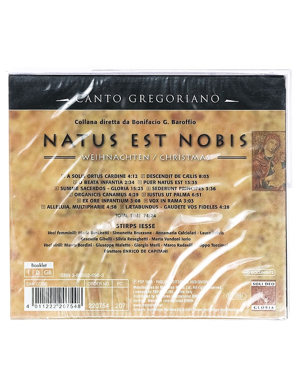 Canto Gregoriano: Natus est nobis - CD - CD-levyt - 10105414834 - 1