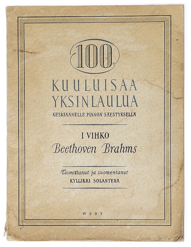 100 kuuluisaa yksinlaulua - Solanterä, Kyllikki - Musiikki- ja elokuvakirjat - 10105414869 - 0
