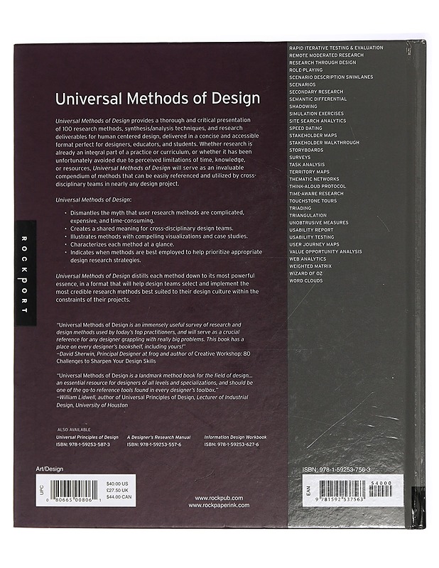 Universal Methods of Design - Martin, Bella; Hanington, Bruce - Tietokirjat ja oppaat - 10105414906 - 1