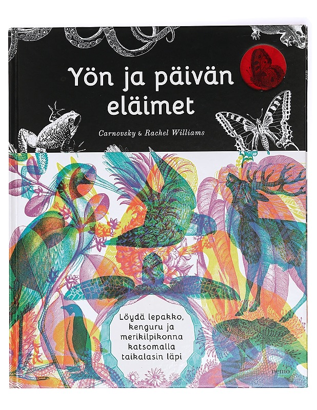 Yön ja päivän eläimet / löydä lepakko, kenguru ja merikilpikonna katsomalla taikalasin läpi - Carnovsky - Lastenkirjat - 10105414908 - 0