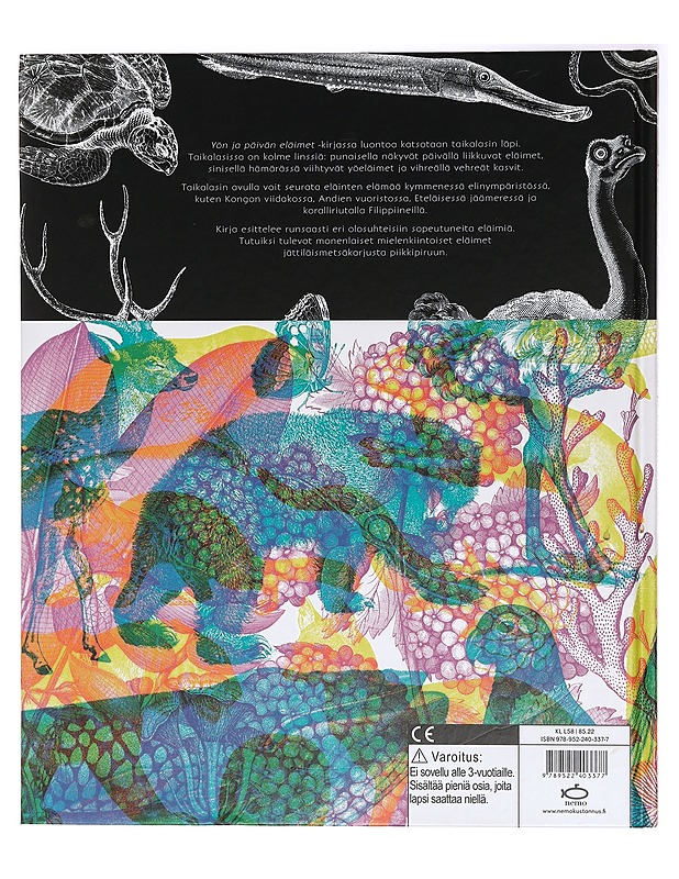 Yön ja päivän eläimet / löydä lepakko, kenguru ja merikilpikonna katsomalla taikalasin läpi - Carnovsky - Lastenkirjat - 10105414908 - 1