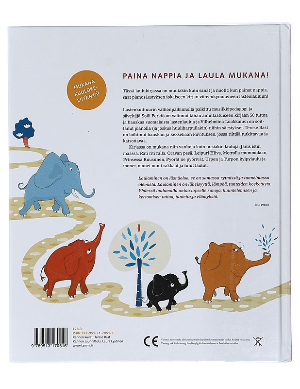 Soiva laulukirja: paina nappia ja laula mukana! : 50 suomalaista lastenlaulua - Perkiö, Soili - Lastenkirjat - 10105414978 - 1