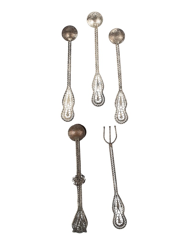 Sokerilusikat ja haarukka, 5 osaa - Aterimet - 10105414976 - 0