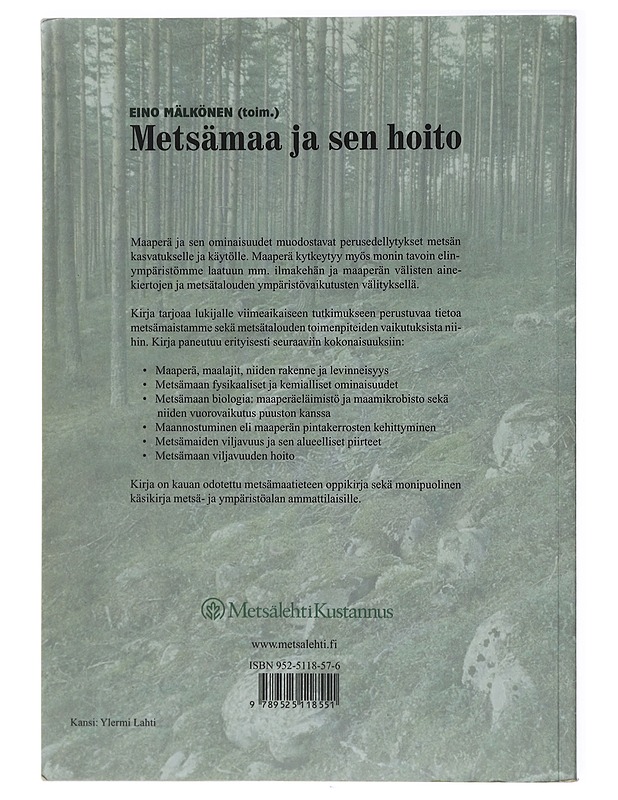 Metsämaa ja sen hoito - Mälkönen, Eino - Tietokirjat ja oppaat - 10105414982 - 1