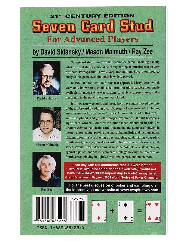 Seven Card Stud for Advanced Players - David Sklansky, Mason Malmuth, Ray Zee - Tietokirjat ja oppaat - 10105414995 - 1