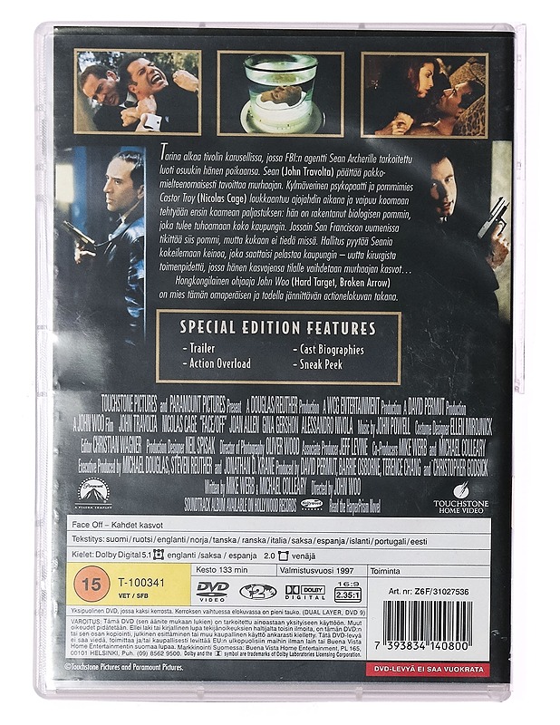 Face/Off - Kahdet kasvot - DVD - DVD-elokuvat - 10105415058 - 1