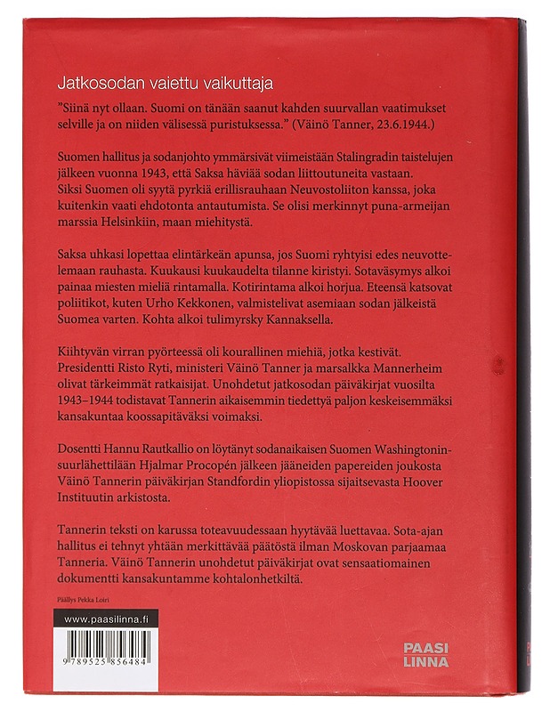 Unohdetut päiväkirjat 1943-1944 - Tanner, Väinö - Elämäkerrat ja muistelmat - 10105415355 - 1