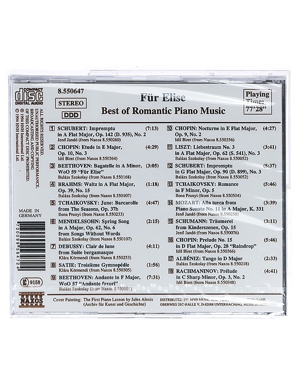 Für Elise - Best of Romantic Piano Music - CD - CD-levyt - 10105415367 - 1