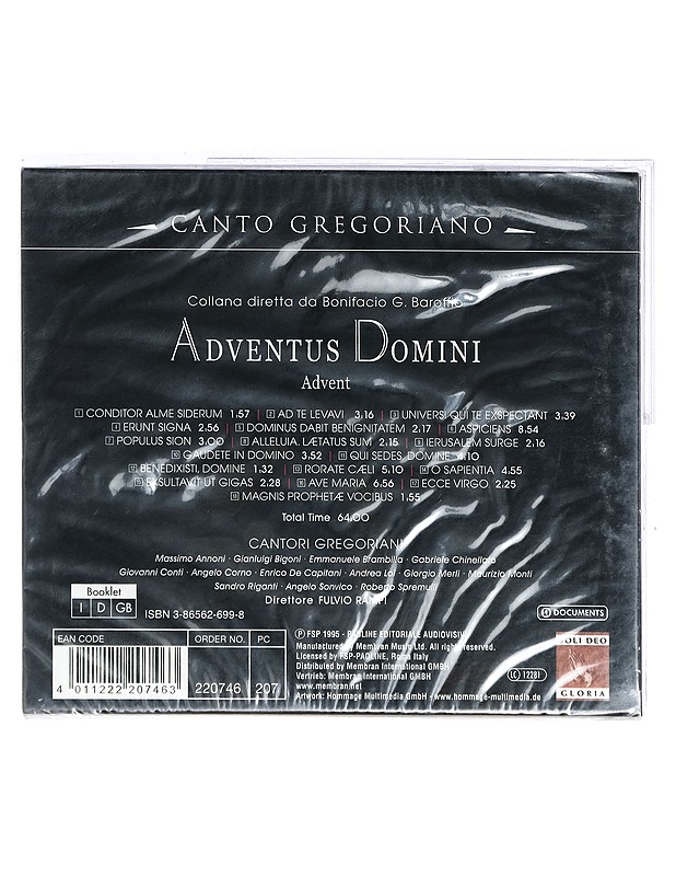 Canto Gregoriano: Adventus Domini - CD - CD-levyt - 10105415408 - 1
