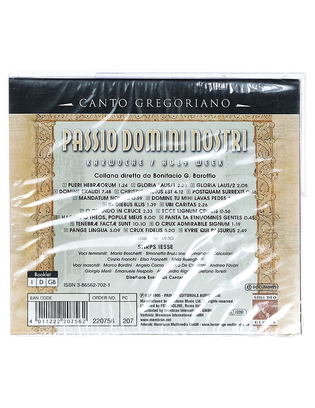 Canto Gregoriano: Passio Domini Nostri - CD - CD-levyt - 10105415424 - 1