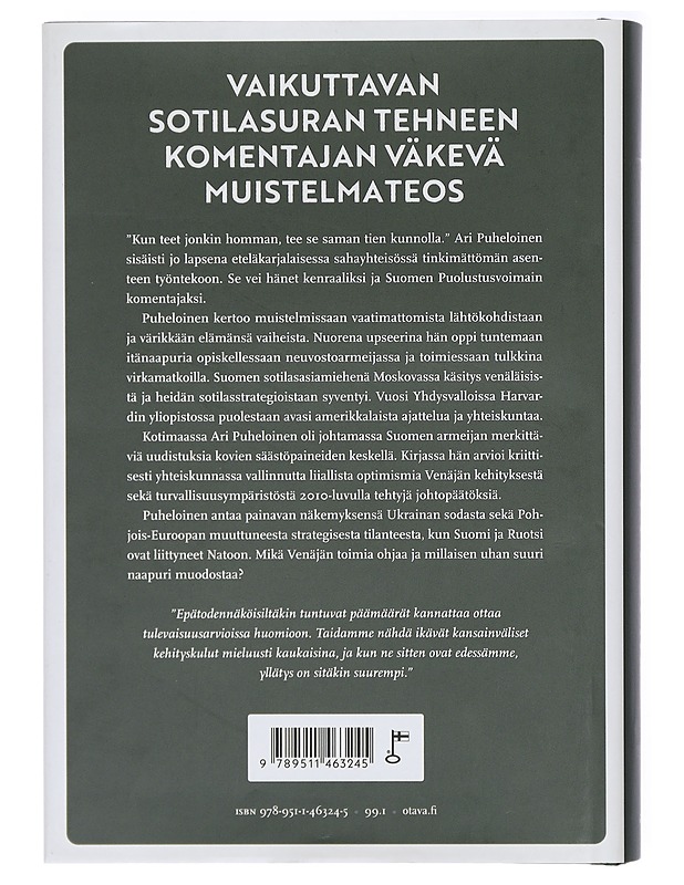 Sotilas ja työmies : muistikuvia ja mietteitä - Ari Puheloinen - Elämäkerrat ja muistelmat - 10105415527 - 1
