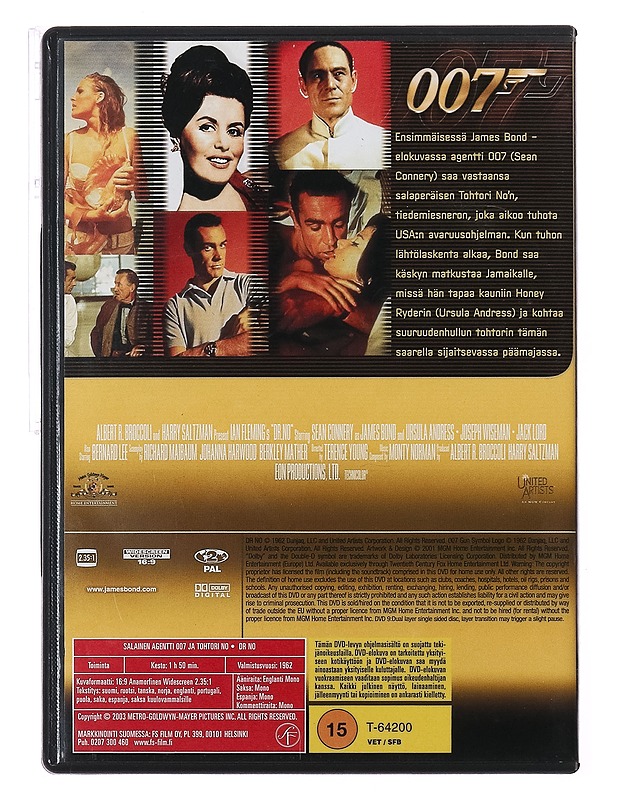 Salainen Agentti 007 ja tohtori No - DVD - DVD-elokuvat - 10105415774 - 1