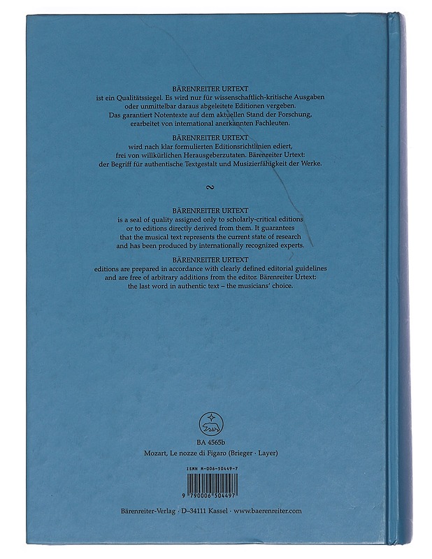 Le nozze di Figaro, KV 492: Opera buffa in vier Akten - Mozart, Wolfgang Amadeus - Tietokirjat ja oppaat - 10105415760 - 1