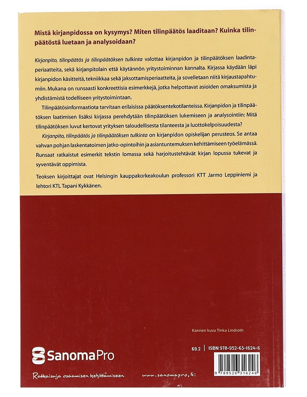 Kirjanpito, tilinpäätös ja tilinpäätöksen tulkinta - Leppiniemi, Jarmo - Tietokirjat ja oppaat - 10105415881 - 1