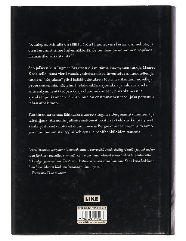 Alussa oli sana : nuori Ingmar Bergman - Koskinen, Maaret - Elämäkerrat ja muistelmat - 10105416038 - 1