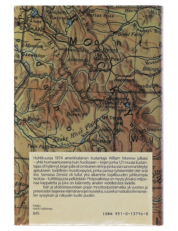 Zen ja moottoripyörän kunnossapito : tutkimusmatka arvojen maailmaan - Pirsig, Robert M. - Romaanit ja novellit - 10105416150 - 1