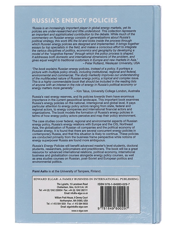 Russia's Energy Policies - Aalto, Pami - Tietokirjat ja oppaat - 10105416167 - 1