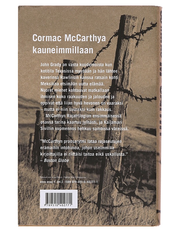 Kaikki kauniit hevoset - McCarthy, Cormac - Romaanit ja novellit - 10105416166 - 1