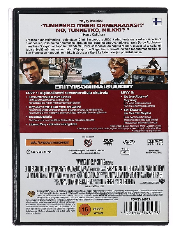 Likainen Harry - DVD - DVD-elokuvat - 10105416232 - 1