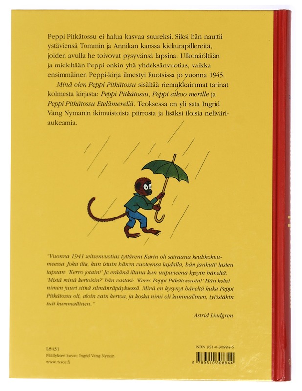 Minä olen Peppi Pitkätossu - Lindgren, Astrid - Lastenkirjat - 10105416438 - 1