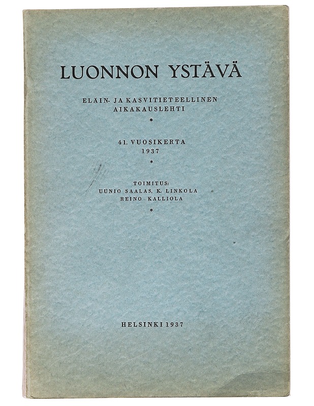 Luonnon ystävä 41. vuosikerta 1937 - Saalas, Uunio - Lehdet - 10105416456 - 0