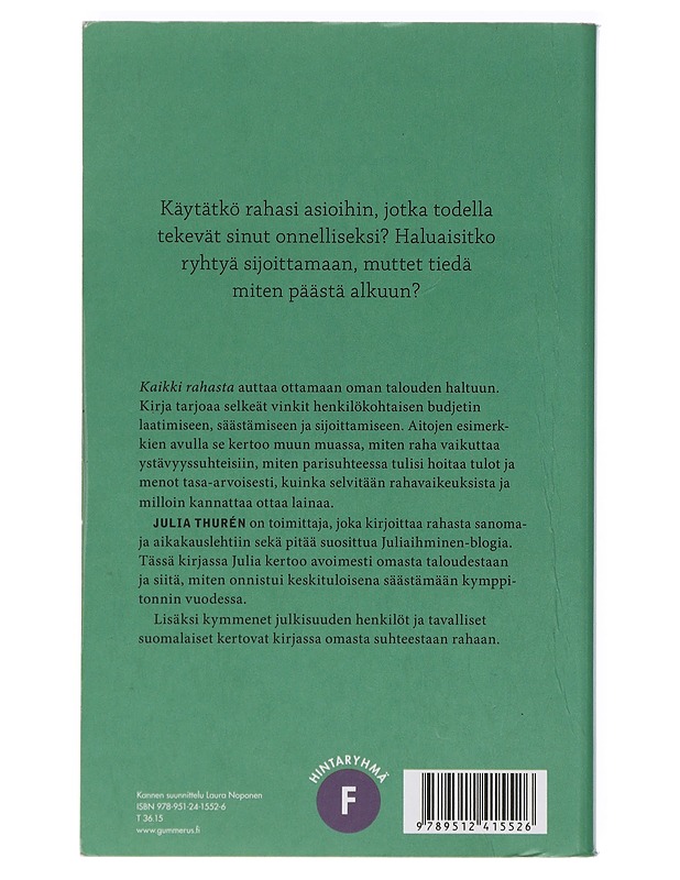 Kaikki rahasta - Julia Thurén - Tietokirjat ja oppaat - 10105416465 - 1