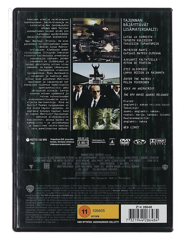 Matrix Reloaded - DVD - DVD-elokuvat - 10105416566 - 1