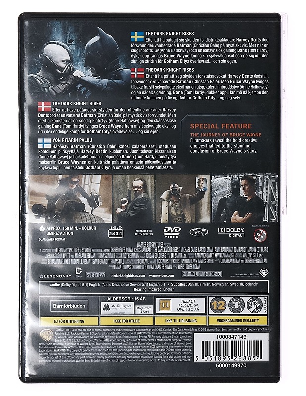 The Dark Knight Rises - DVD - DVD-elokuvat - 10105416594 - 1