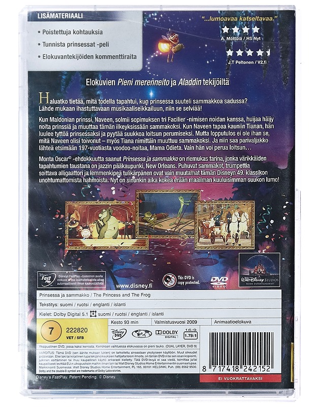 Prinsessa Ja Sammakko - DVD - DVD-elokuvat - 10105416616 - 1