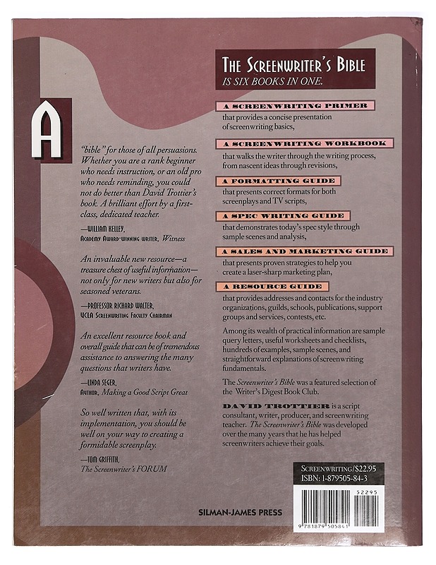 The screenwriter's bible : a complete guide to writing, formatting, and selling your script - Trottier, David - Tietokirjat ja oppaat - 10105416758 - 1