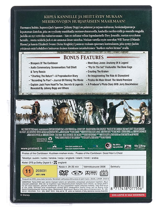 Pirates Of The Carribean: Kuolleen Miehen Kirstu - DVD - DVD-elokuvat - 10105416825 - 1