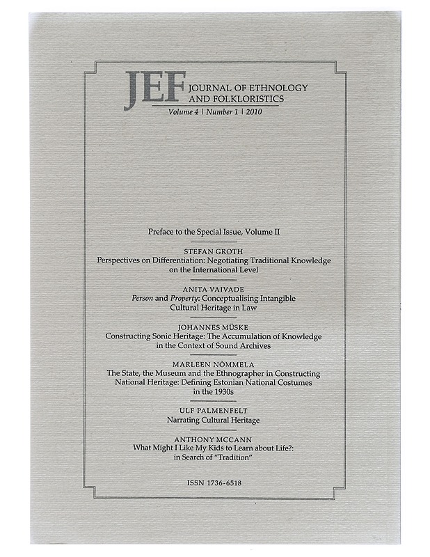 JEF Journal of ethnology and folkloristics - Tietokirjat ja oppaat - 10105417215 - 1