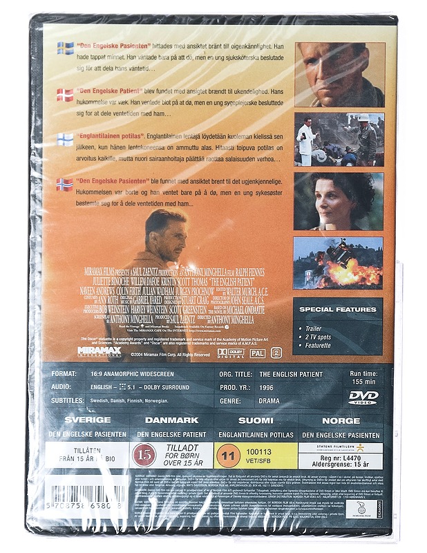 The English Patient - DVD - DVD-elokuvat - 10105417234 - 1