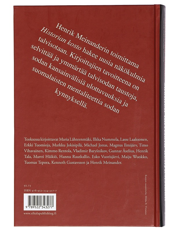 Historian kosto / Suomen talvisota kehyksissään - Meinander, Henrik - Historiakirjat - 10105417283 - 1