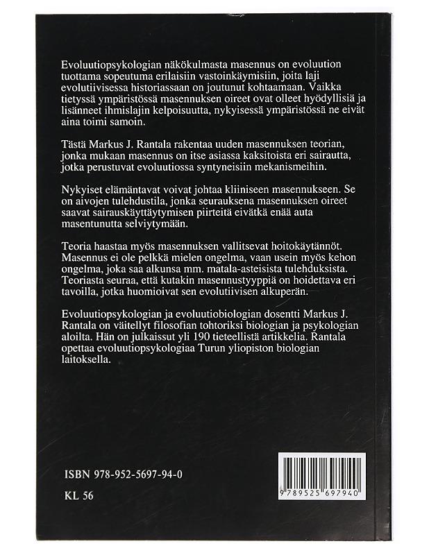 Masennuksen biologia : evoluutiopsykologinen näkökulma masennukseen - Markus J. Rantala - Tietokirjat ja oppaat - 10105417294 - 1