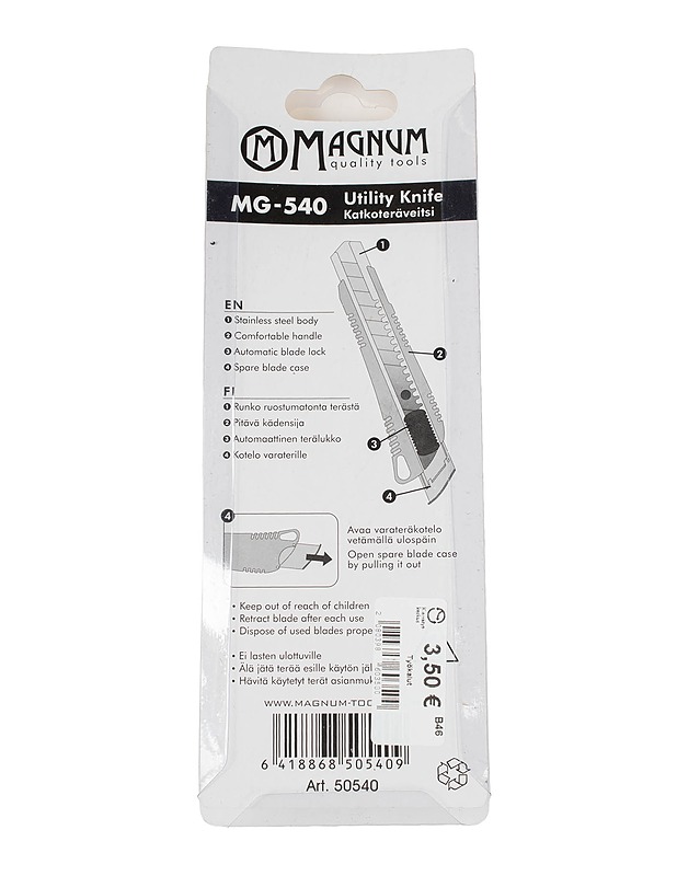 MAGNUM MG-540 katkoteräveitsi - Rakennustarvikkeet - 10105417468 - 1