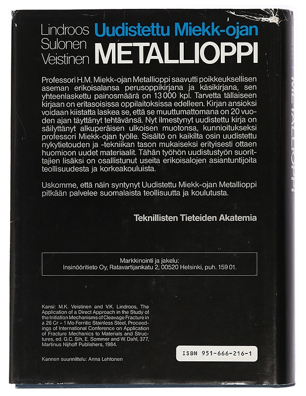 Uudistettu Miekk-ojan metallioppi - Lindroos, Veikko - Tietokirjat ja oppaat - 10105417552 - 1