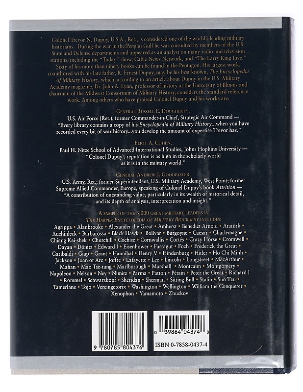 The Harper encyclopedia of military biography - Dupuy, Trevor N. - Historiakirjat - 10105417591 - 1