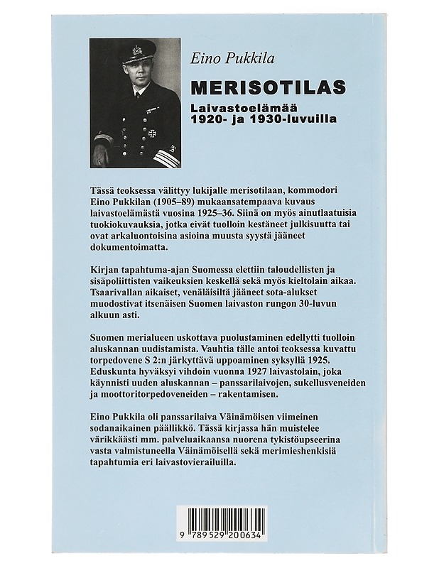 Merisotilas : laivastoelämää 1920- ja 1930-luvuilla - Eino Pukkila - Elämäkerrat ja muistelmat - 10105417700 - 1