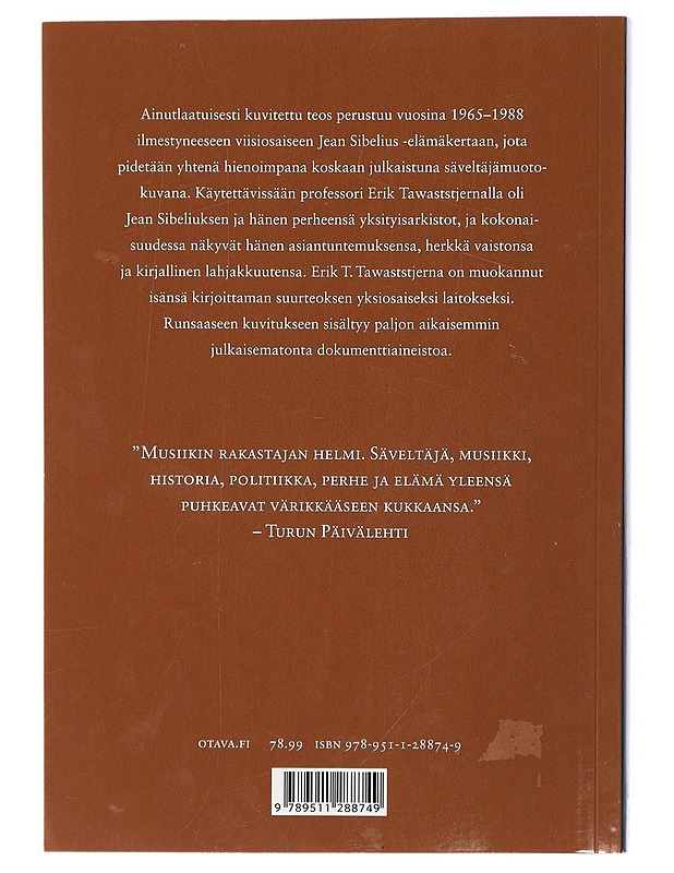 Sibelius - Tawaststjerna, Erik - Elämäkerrat ja muistelmat - 10105417824 - 1