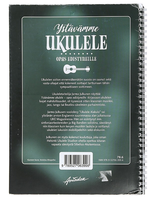 Ystävämme ukulele : opas edistyneille - Jarmo Julkunen - Musiikki- ja elokuvakirjat - 10105417922 - 1