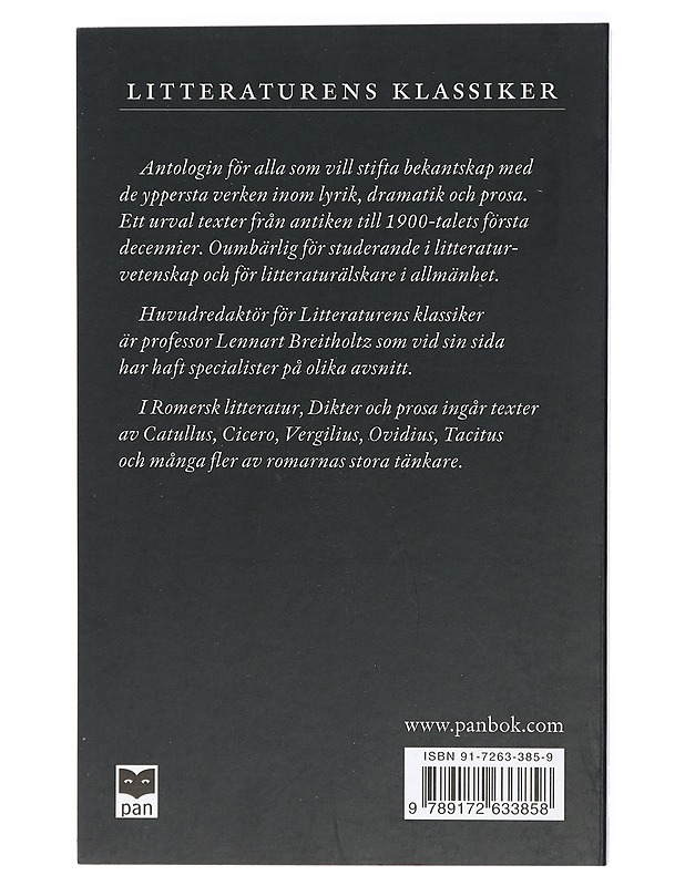 Litteraturens klassiker. Romersk litteratur. Dikter och prosa - Tietokirjat - 10105418034 - 1