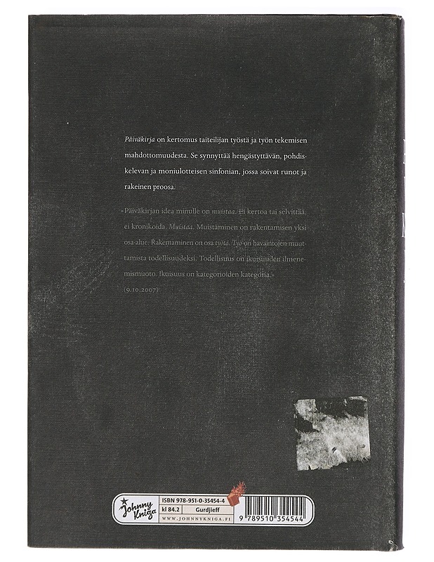 Päiväkirja 1995-2008 : taiteesta ja elämästä - A. W. Yrjänä - Elämäkerrat ja muistelmat - 10105418276 - 1