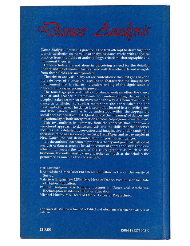 Dance analysis : theory and practice - Lansdale, Janet - Tietokirjat ja oppaat - 10105418581 - 1