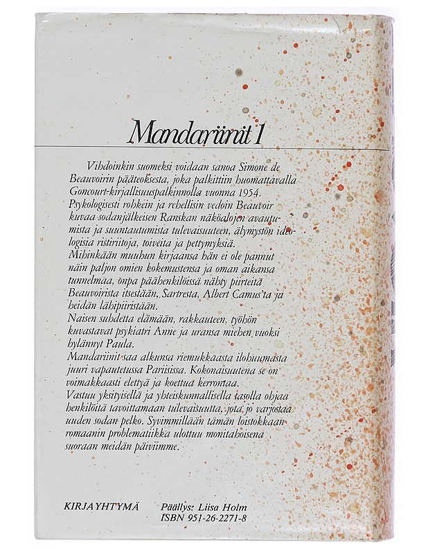 Mandariinit. 1 - Beauvoir, Simone de - Romaanit ja novellit - 10105418630 - 1