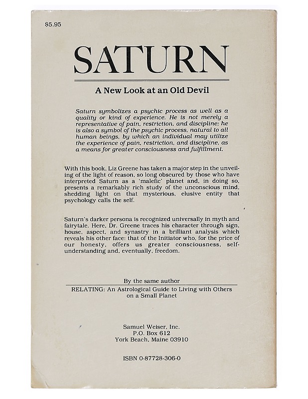 Saturn: A New Look at an Old - Greene, Liz - Tietokirjat ja oppaat - 10105418641 - 1