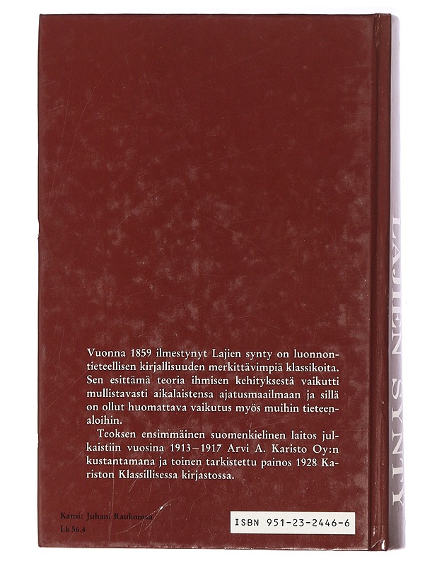 Lajien synty - Darwin, Charles - Tietokirjat ja oppaat - 10105418974 - 1