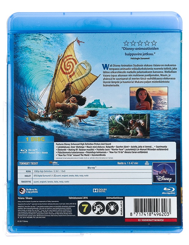 Vaiana - Blu-ray - Blu-ray-levyt - 10105419368 - 1