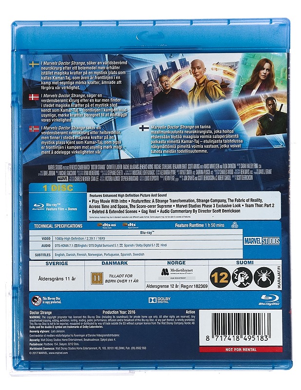 Doctor Strange - Blu-ray - Blu-ray-levyt - 10105419397 - 1
