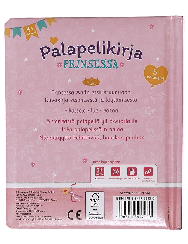 Palapelikirja : prinsessa - Anne Hassel - Lastenkirjat - 10105419486 - 1